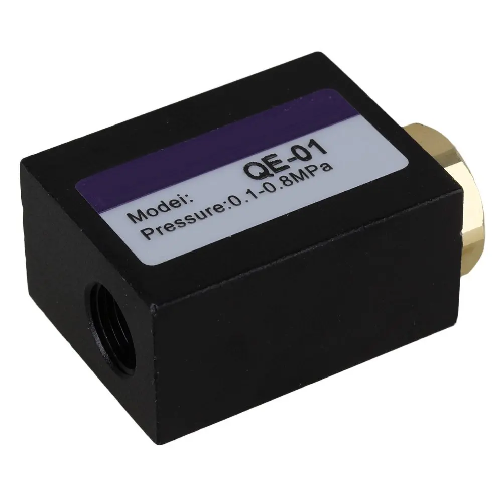 Alloy QE 01 G1/8 Inch Dia Thread Black One Way Inlet Port Air Quick