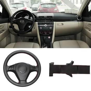 

DIY Sewing-on PU Leather Steering Wheel Cover Exact Fit For Mazda 3 Mazda 5 Mazda 6 2003-2009