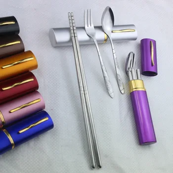 

100sets Personalized New 3in1 Set Cutlery Stainless Steel Fork Travel Pen Tableware Wedding Party Gifts wen4265