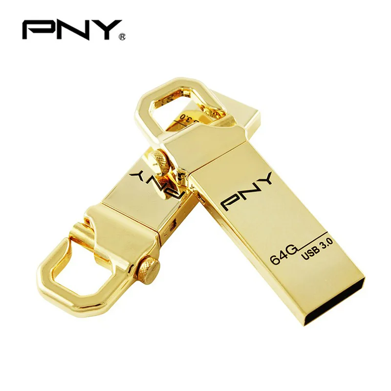 Pny usb flash drive 64gb usb 3 0 high speed drives metal gold pendrive