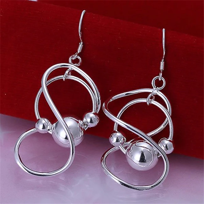 

ESE071 Wholesale silver plated earrings , Factory price 925 stamped fashion jewelry Bean Earrings E071 /axeajola