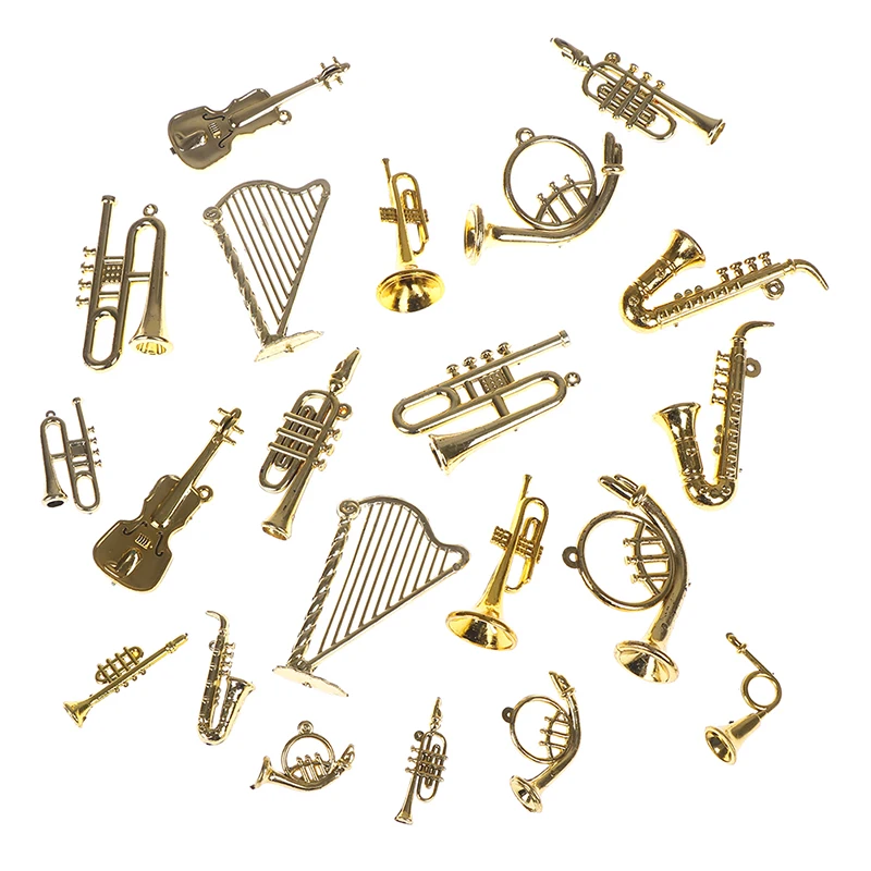 Mini Plastic Instrument Good Gift For Friends Collecting Gold Christmas Tree Hanging Xmas Decor Musical