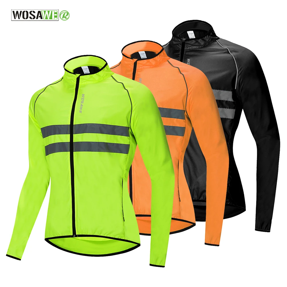 

WOSAWE Cycling Jersey 2019 Maillot Wind Coat MTB Jersey Bike Windbreaker Reflective ciclismo Clothing Riding Wear Clothes Men