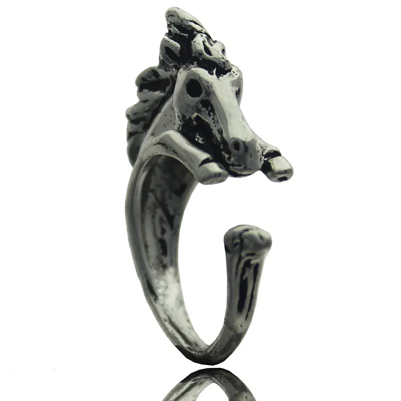 

Horse Silver Ring Animal Finger Wrap Rings Adjustable Punk Boho Chic Rings For Women Gifts Vintage Jewelry Wholesale