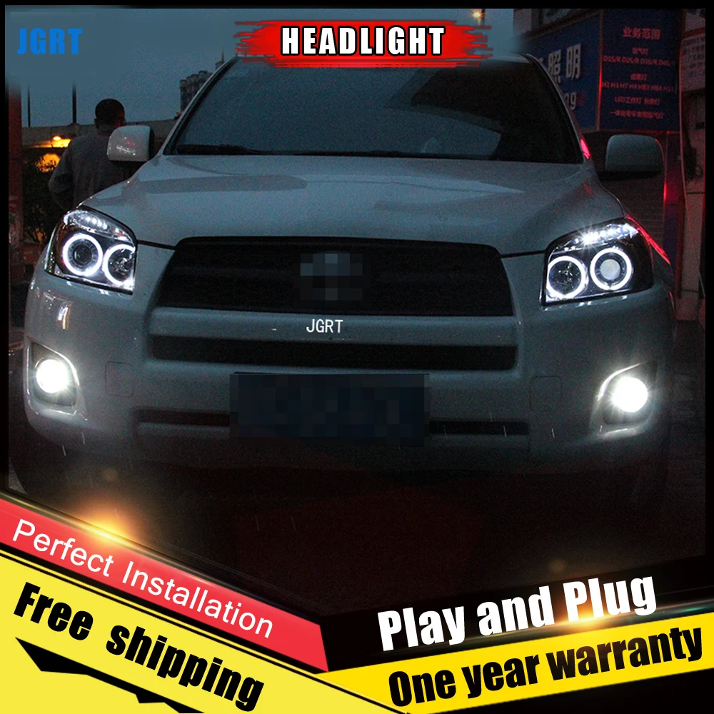 2 шт. автомобильный стиль светодиодный фары для Toyota RAV4 2009-2013 для RAV4 Головной фонарь светодиодный DRL Объектив двойной луч H7 HID Xenon Биксеноновые линзы