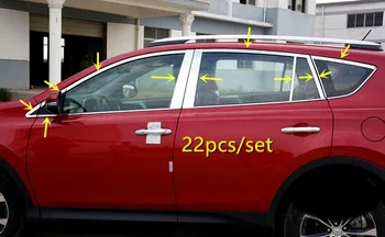 

NEW!! For TOYOTA RAV4 2013 - 2016 Chrome Exterior Stainless Full Window Sill Decorative Trims 22pcs