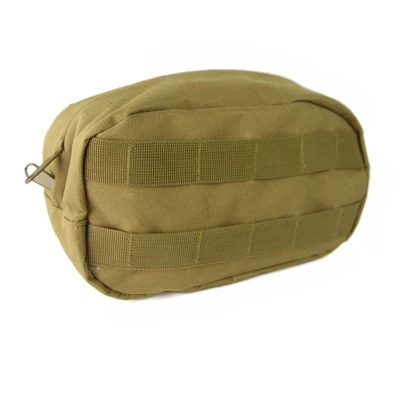 Тактический карман для экстренного выживания на открытом воздухе с двойной молнией для кемпинга и охоты, сумка для инструментов, большой размер, горизонтальная сумка Molle, поясная сумка - Цвет: SAND