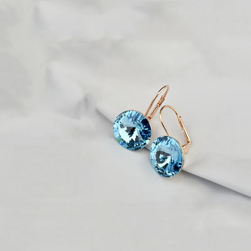 Женские классические серьги гвоздики Joyashiny Bella с кристаллами Swarovski модные