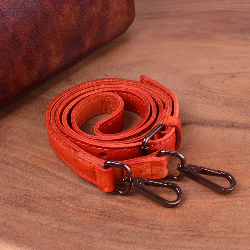 EUMOAN Leather women's stiletto bag, pure hand-painted head layer cowhide women's bag, vintage craft trend women's handbag