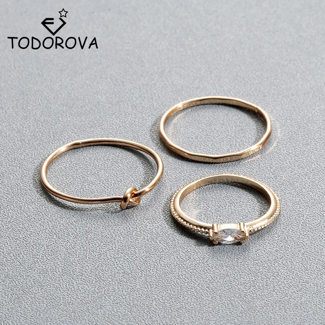 

Todorova New Unique Kont Finger Knuckle Ring Set Geometric Design Boho Beach Summer Rings for Women Men Anel