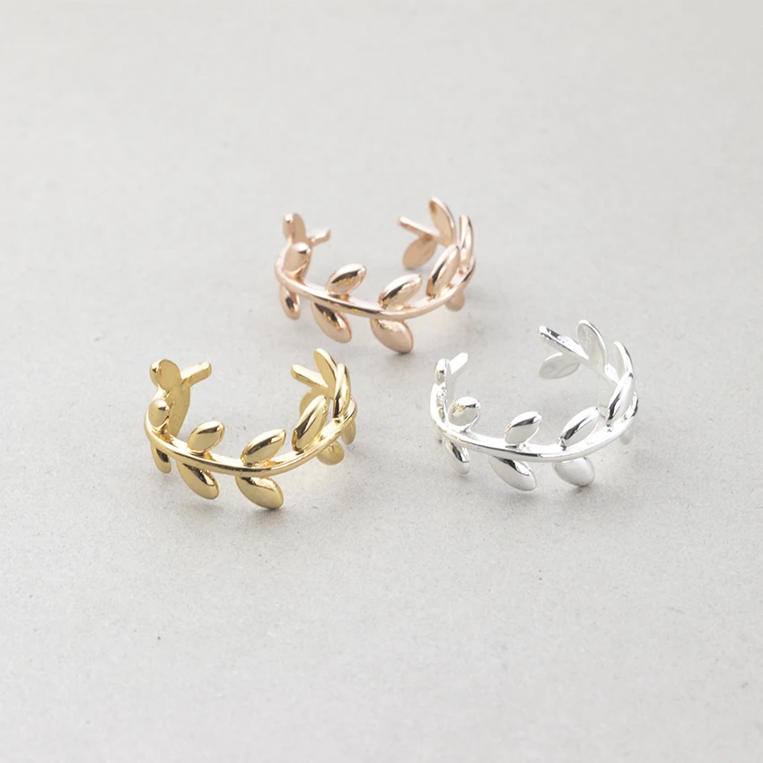 

GORGEOUS TALE 2017 New Fashion Collection Authentic Laurel Wreath accessories Laurel branches Leaves Ring Female Woman Jewelry