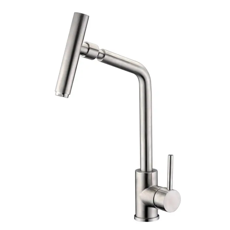 

Kitchen Faucet Single Handle 360 Degree Swivel Spout 304 stainless steel Bathroom Basin Faucet Hot Cold Water Mixer Water