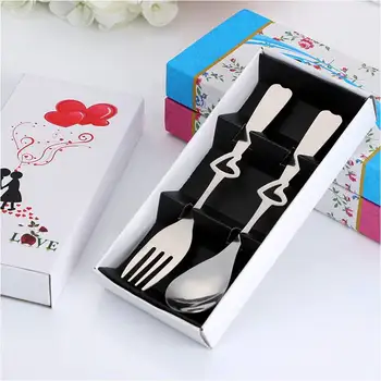 

10sets Fork and spoon set wedding gifts for guests souvenirs Birthday Party Favor Creative Chinese Stainless Steel Tableware Set