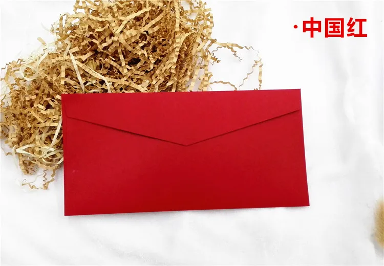 5# разъемная застежка-молния бумажные конверты Цветной Envelopes130 GMS 220x110 мм конверты толстые Цветной конверты 100 шт - Цвет: RED