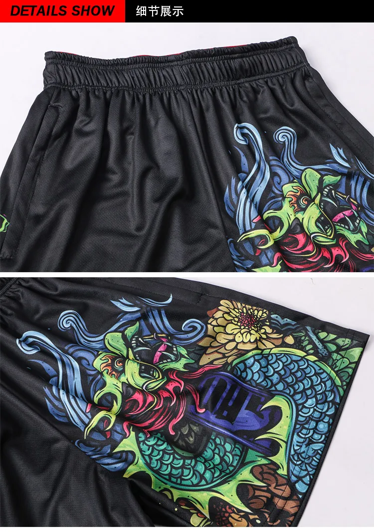 Шорты для бодибилдинга и фитнеса с 3D принтом летняя брендовая одежда повседневные мужские дышащие пляжные свободные шорты мужские шорты