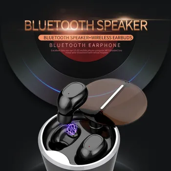 

2018 new mini TWS Wireless bluetooth 4.2+ Business 3D Stereo mobile speaker Charging box for IOS android mobile phone