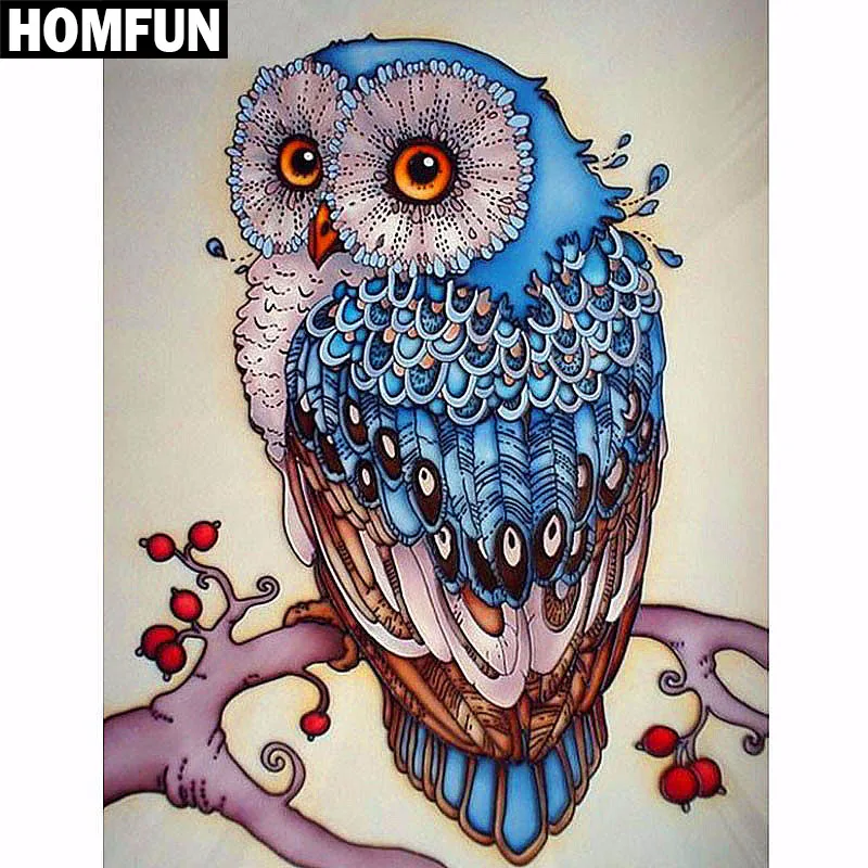 

Full Square/Round Drill 5D DIY Diamond Painting "Animal Owl" 3D Embroidery Cross Stitch Mosaic Rhinestone Home Decor Gift