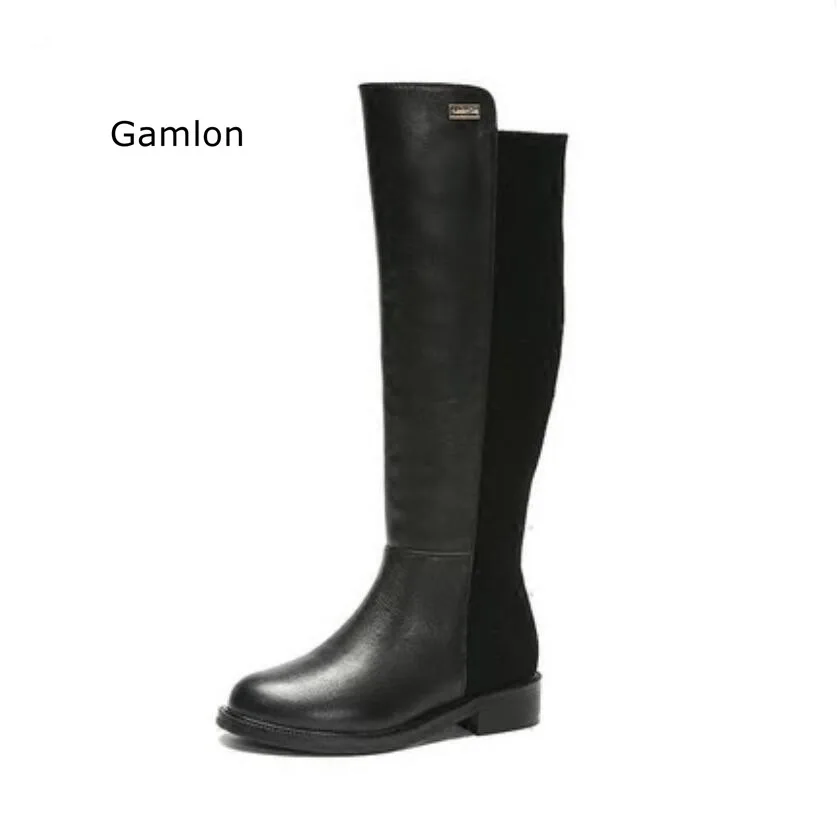 

Gamlon Real Leather Girls Boots Princess Single Boots 2018 New Autumn Winter Children's Shoes High Top Over The Knee kids