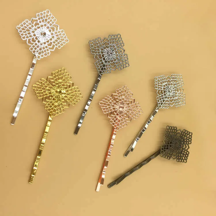 23mm Multi color Bobby Pins Hairpin Grips Filigree Flower Hair Clips