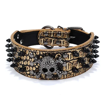 

A Large Dogs Collars Spiked Accessories Supplies Rivet For Big Dog Pet Product Collar Necklace Labrador Pitbull collier chien