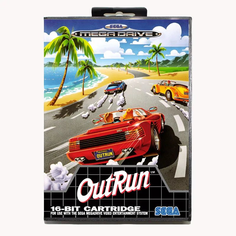 Outrun 16 bit For Genesis MD Game Card With Box Sega Mega Drive | Электроника