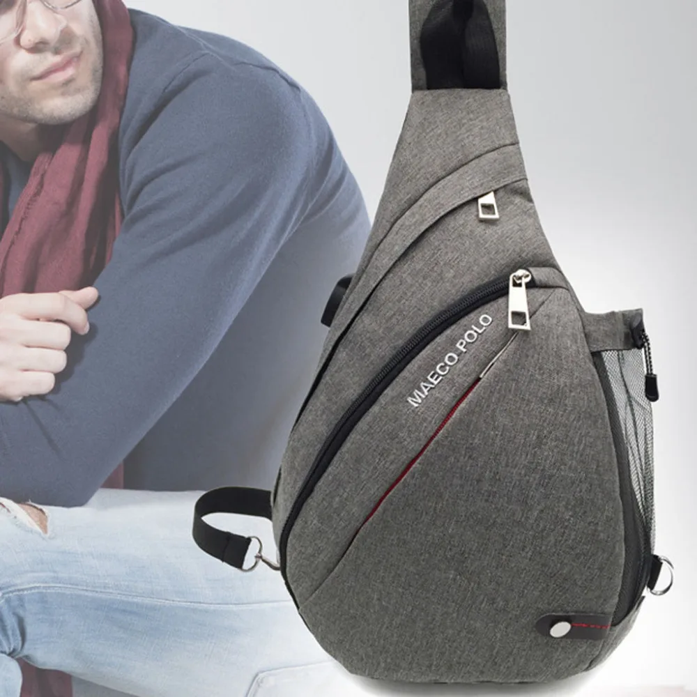 Модные для мужчин и женщин сумки пара студентов плеча Открытый multi-function Посланник зарядка через USB карманы челнока Y504