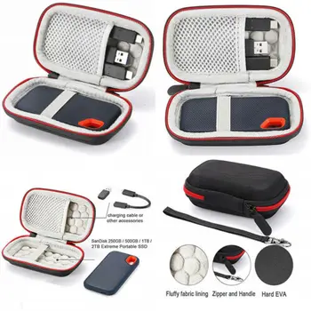 

CA Hard Carry Case for SanDisk 500GB / 250GB / 1TB / 2TB Extreme Portable SSD Travel with Mesh Pocket Storage Bag Zipper Box