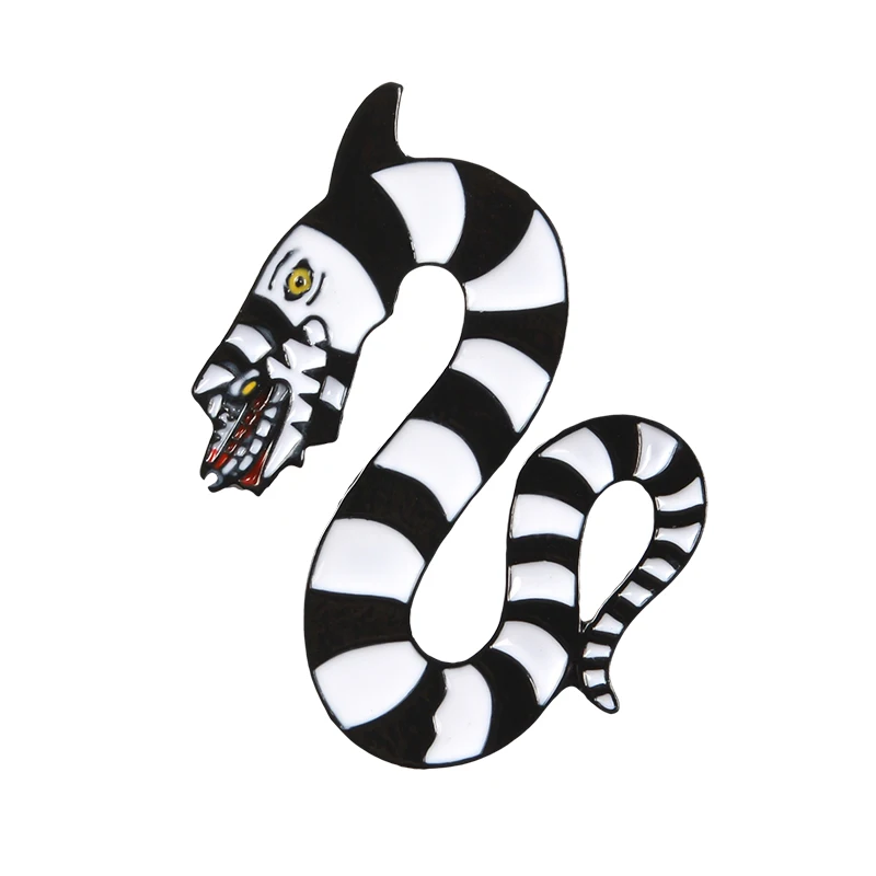 Style2 Beetlejuice булавки и броши Коллекция Красный Тикет песок червь Лидия Deetz Эмаль Булавка Готический лацкан булавка фантазия брошь из фильма значок - Окраска металла: Style2