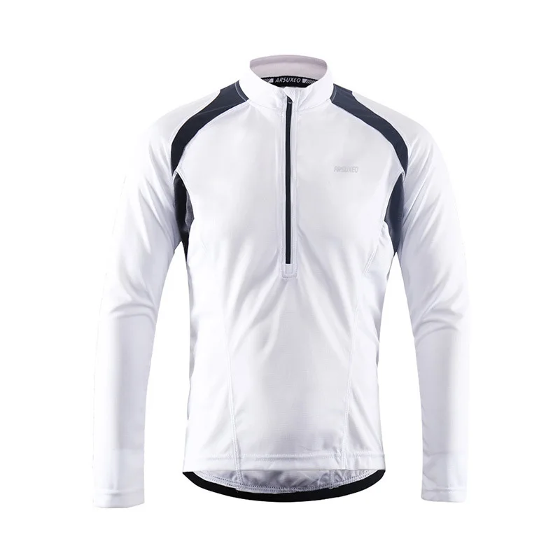 Mens Cycling Jersey Long Sleeve Pants Suit Bike Bicycle MTB Half Zipper Black