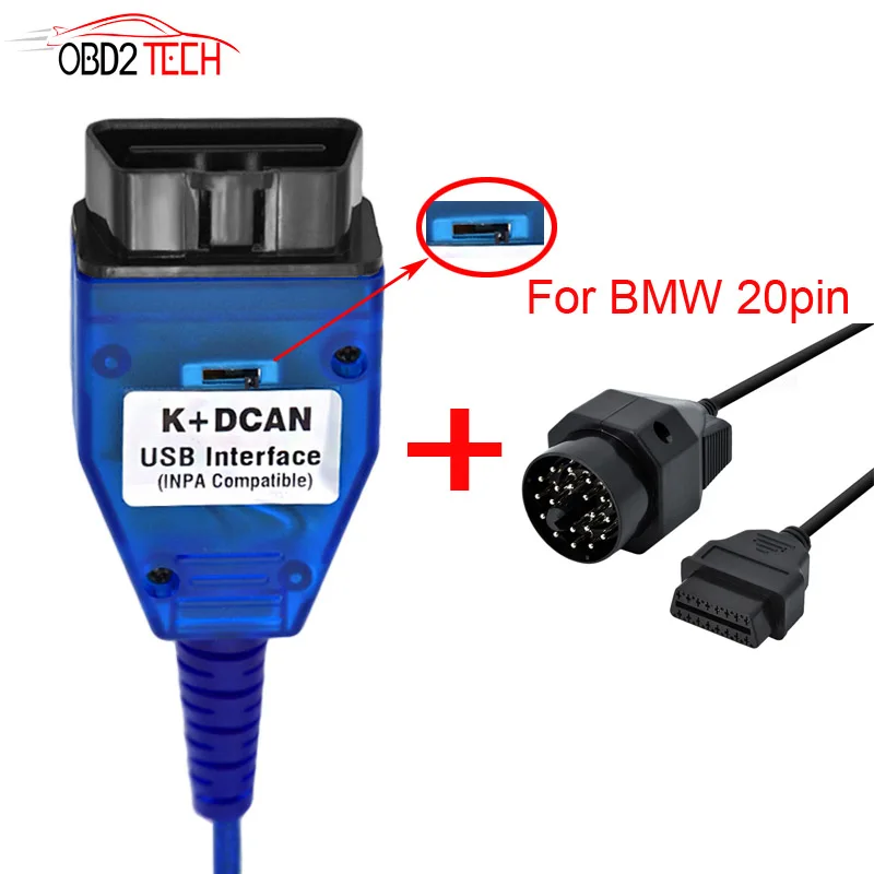 Для BMW INPA K может + USB OBD2 Интерфейс inpa в красный горошек с выключателем для 20pin