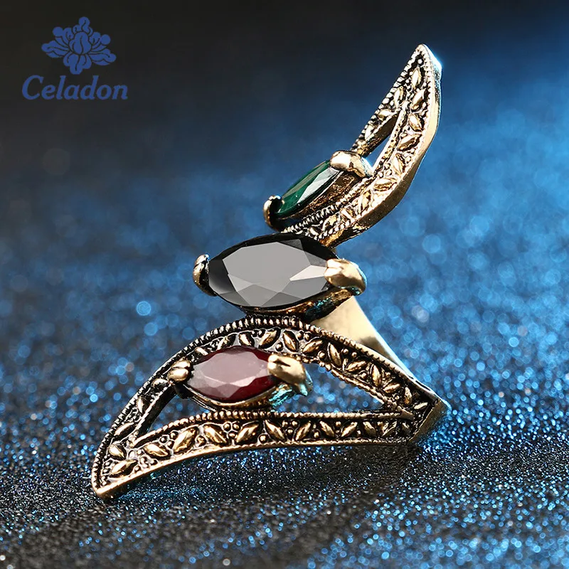 1pcs/bag Leatest Design Beautiful Colorful Resin Rings Vintage Big Ring
