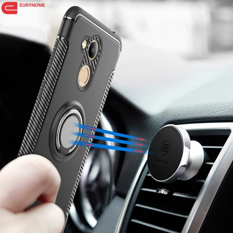 

Shockproof Case For Huawei Honor 6C PRO Magnetic Finger Ring PC with TPU Cover Case for Huawei Honor V9 Play Screen Film Pen