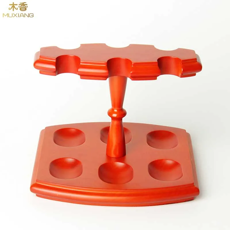 zt2 muxiang good quality beech wood pipe holder 6 seat smoking pipe rack vertical tobacco pipe stander for 6 pipes china factory sale