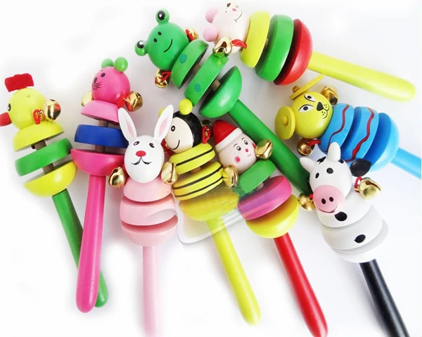 

3pcs/set New Stylish Wooden Shaking Handbell Rattle Sound Toy Musical Instrument Gift for Baby Kid Child Toys For Fun