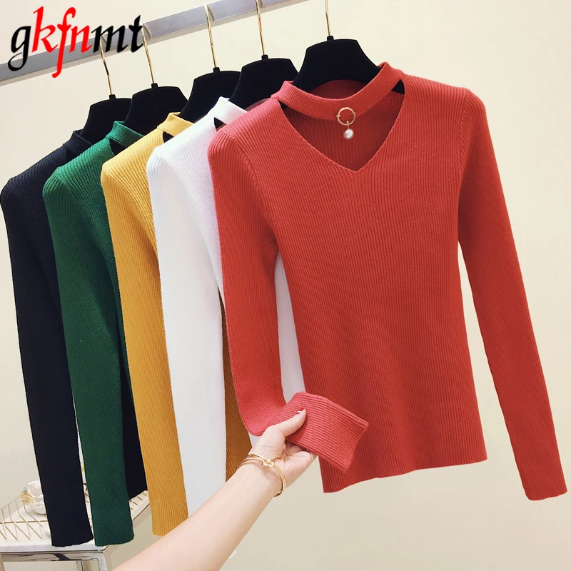 Basic Sweater Women Pullover Knitted Long Sleeve Sexy V-Neck Women Sweaters Top Autumn Winter Soft Elasticity Pull Femme Black Basic Sweater Women Pullover Knitted Long Sleeve Sexy V-Neck Women Sweaters Top Autumn Winter Soft Elasticity Pull Femme Black