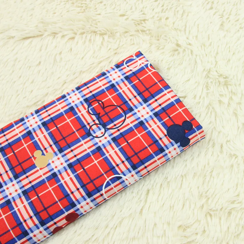 

half meter 100% cottom mickey poplin cartoon print fabric, handmade DIY garment dress kids tilda doll cloth D30