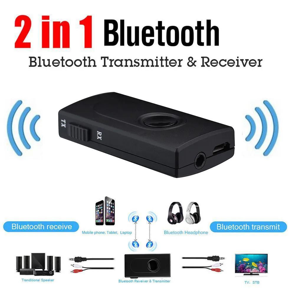 Bluetooth V4 Transmitter Receiver Wireless A2DP 3.5mm Stereo Audio Music Adapter for TV Phone PC Y1X2 MP3 MP4 TV PC