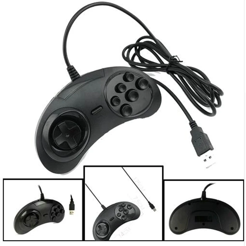 Для SEGA Genesis/MD2 Y1301 USB геймпад игровой контроллер 6 кнопок USB SEGA игровой джойстик держатель для ПК MAC Mega Drive геймпады