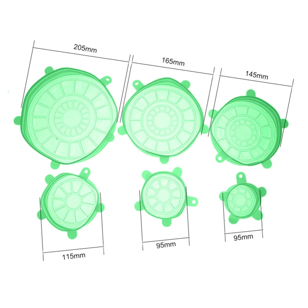 4 5 6 шт многоразовые силиконовые эластичные крышки Универсальная крышка Силиконовая крышка для еды обернуть миску горшок крышка кастрюля кулинарные кухонные принадлежности