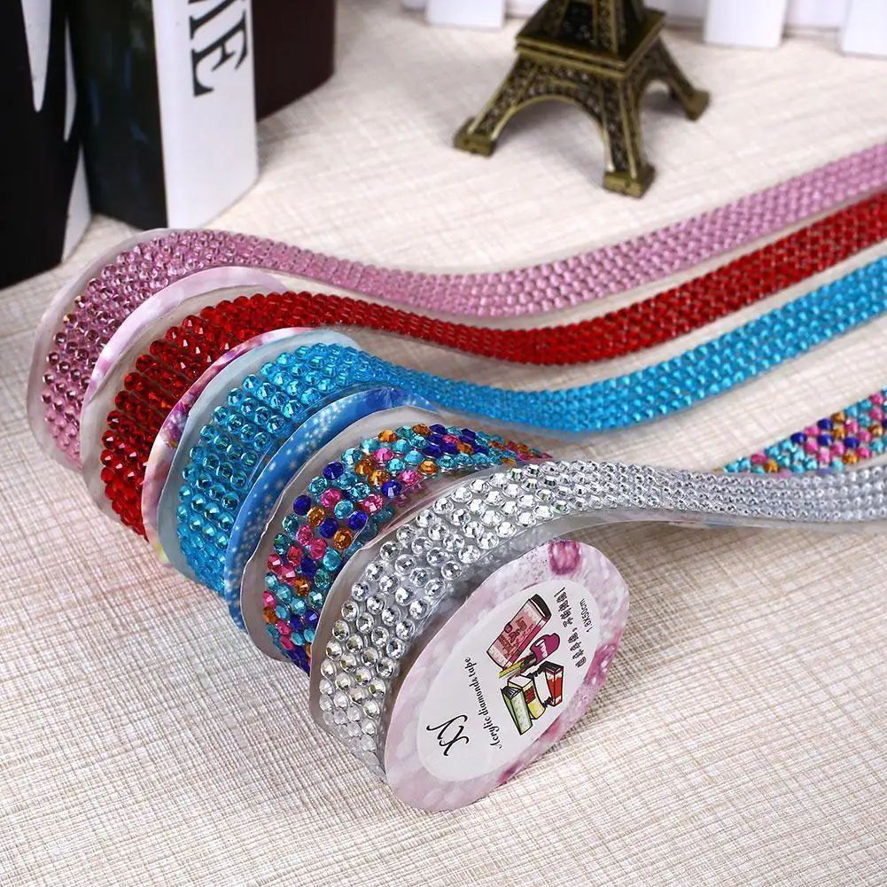 

50cm X 18mm Assorted Colours Rhinestone Gems Self Adhesive Stick on Crystals