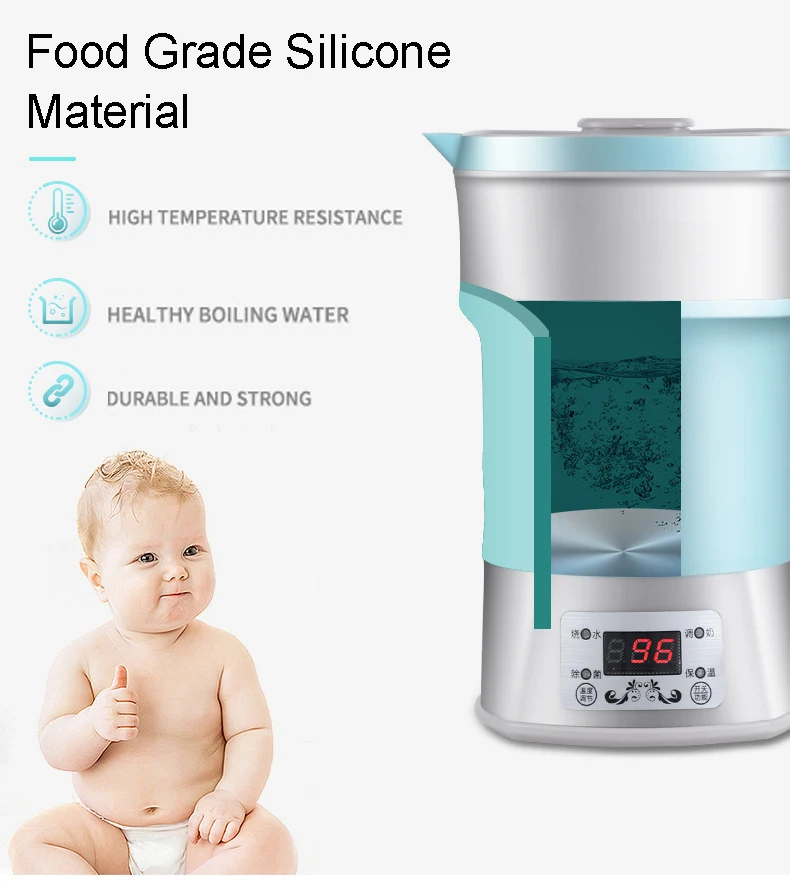 Электрический чайник, силиконовый, складной, портативный, для ...