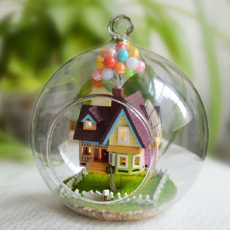 DIY Doll House Miniature Dollhouse 3D Handmade Casa Model Toys For Children Glass Ball Hemp Rope Christmas Gift Toys B011#E - Цвет: B006