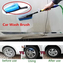 Выдвижная щетка для мытья автомобиля синяя длинная ручка поток пены воды авто чистящие щетки прочная Автоматическая внешняя щетка для очистки
