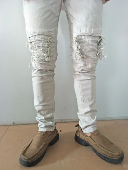 

high quality 2017 New Arrival CosMaMa brand mens designer korean fashion skinny biker overalls punk denim patch ripped jeans