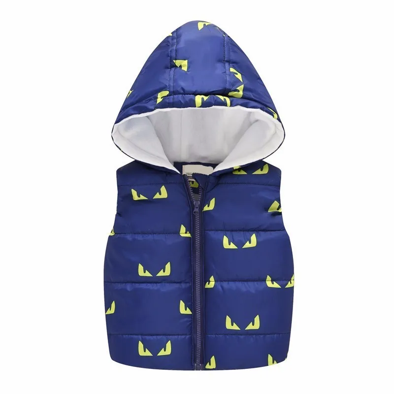 LILIGIRL Sleeveless Boys Hooded Wool Vest Jacket for Baby Girls Cartoon Print Tops Coat Kids Warm Vest Outwear Children Clothes - Цвет: Ali1440K