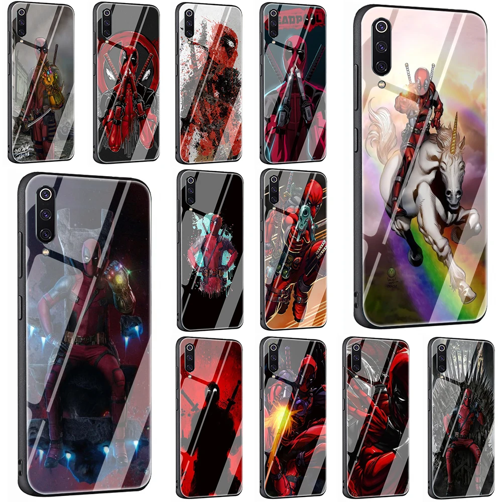 

Marvel Deadpool Tempered Glass Phone Cover Case For Xiaomi Mi 8 9 Redmi 4X 6A Note 5 6 7 Pro Pocophone F1