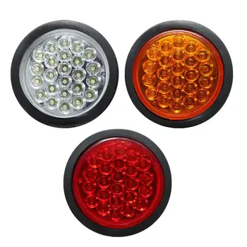 

Rear Tail Brake Stop Marker Light Indicator Car Truck Trailer 24 LEDS Round Reflector Red Yellow White 1PC 24V