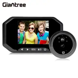 Giantree дюймов 3,5 дюймов HD видеодомофоны PIR обнаружения движения Ночное Видение Дверные звонки глазок камера видео запись