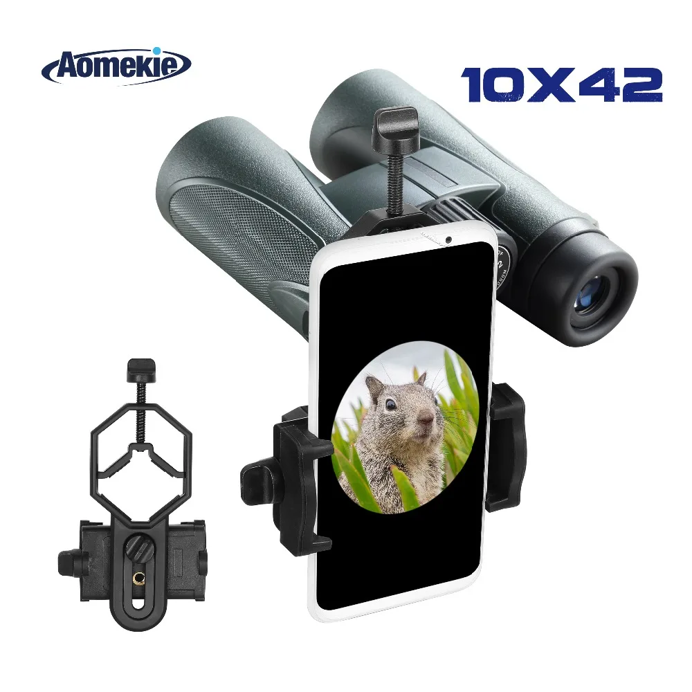 AOMEKIE Professional 10X42 бинокль FMC объектив HD широкое поле зрения для Охота наблюдение за птицами с держатель телефона сумка