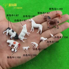 Ho scale N scale model painted animals miniature model cows horses farm train building landscape layout scenery